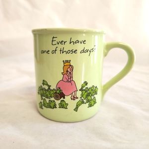 Vintage Hallmark Princess Kissing Frogs Coffee Mug
